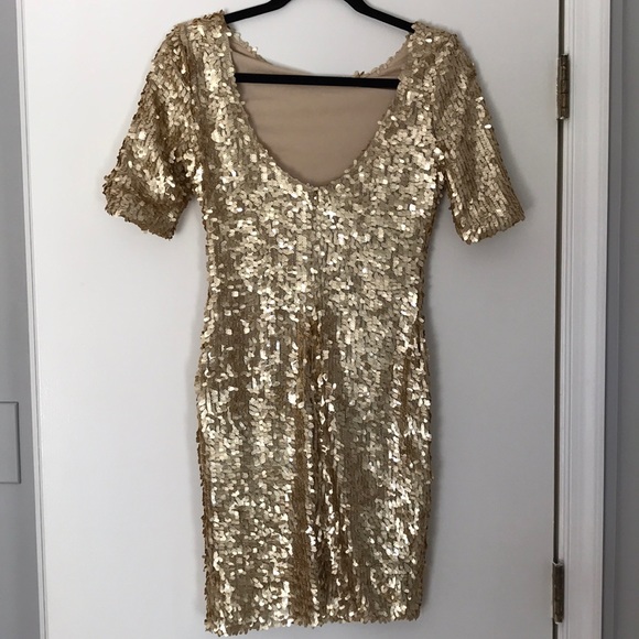 Gold sequin cocktail dress - Picture 3 of 3